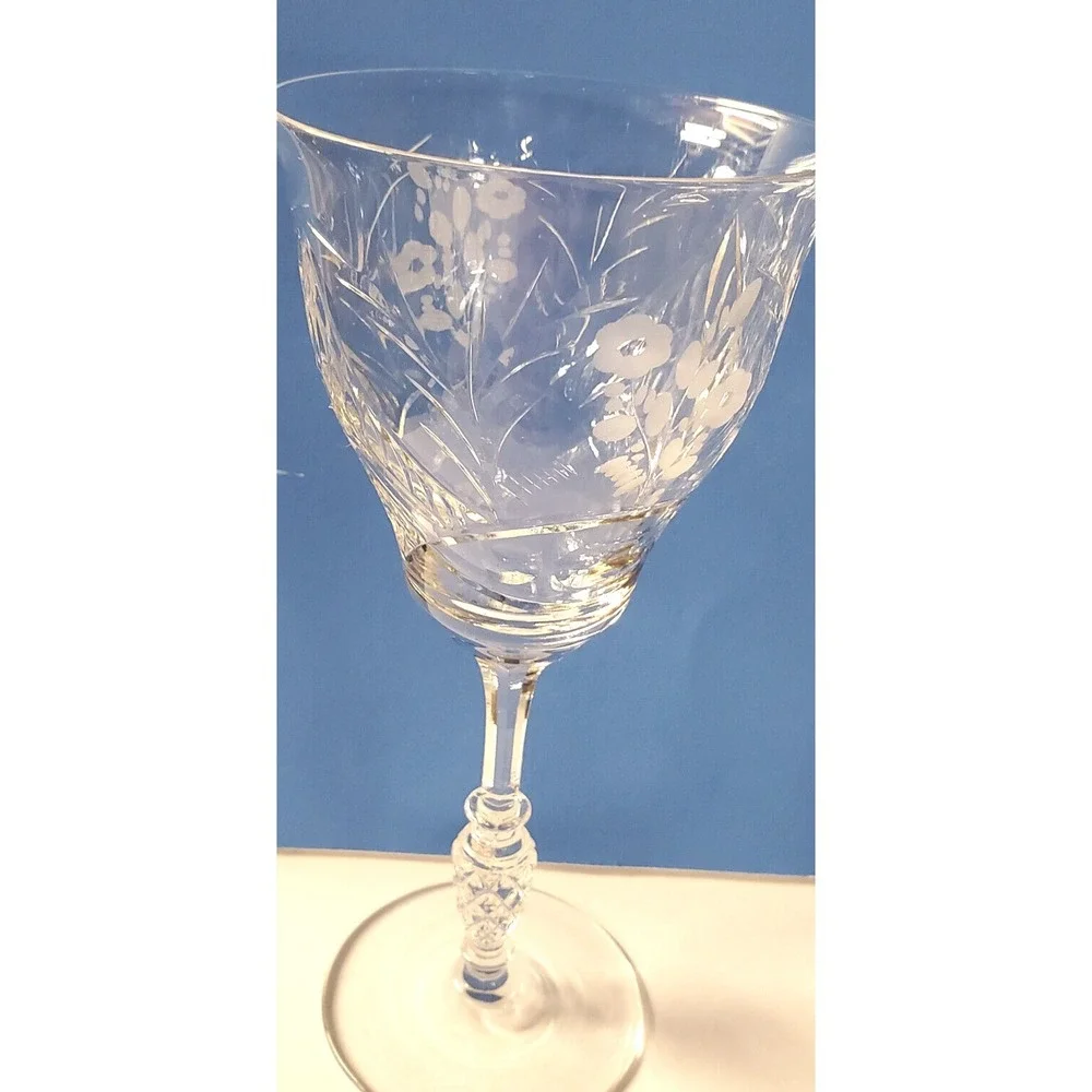 Vintage Rock Sharpe Newgate Crystal Glass‎ Water Goblets 8